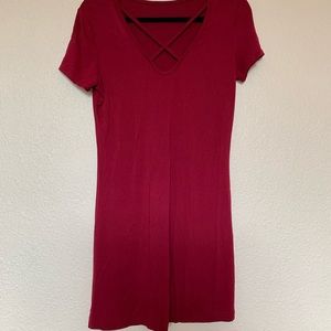 Red T-shirt dress